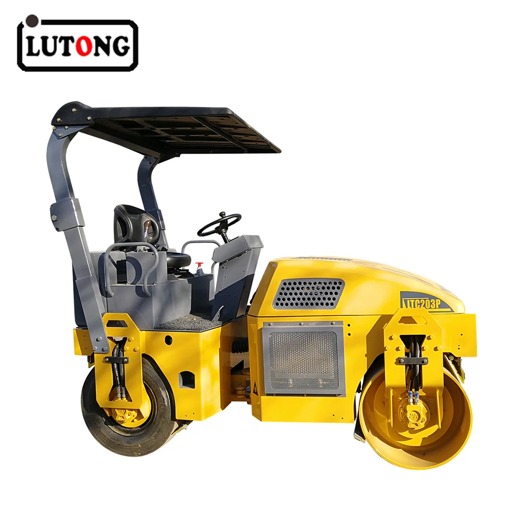 Factory Price New Update 3 ton 3000kg Hydraulic Road Roller With Double Drum Vibratory For Sale