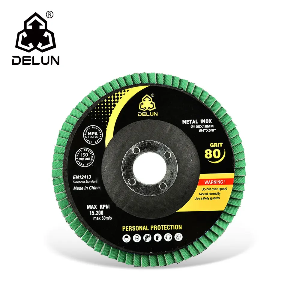 DELUN Free Samples And Cost Effective T27 Flat 4 inch Ceramic Flap Disc With Best Quality