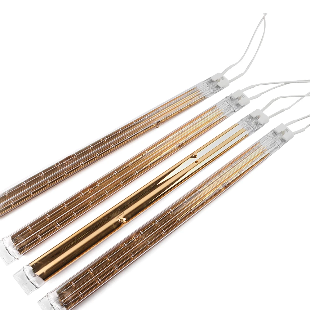 220V Infrared Lamp Gold Twin Tube Gold Reflector Infrared Heating Lamp Gold Coated Halogen Ir Heating Lamp
