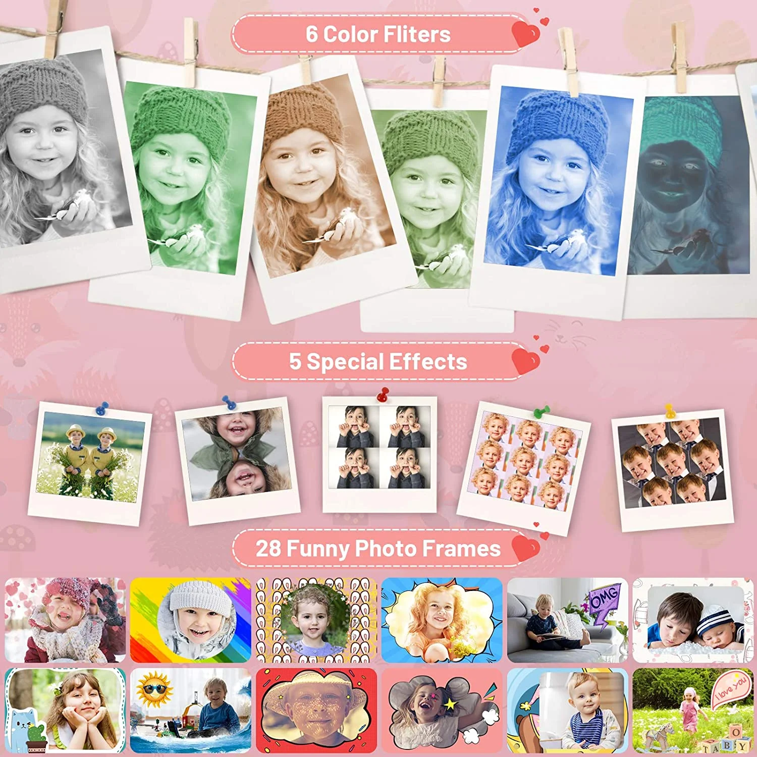 Hot portable 2 Inch screen take Phote Video gamesToys Camera for boys Girls  kids Digital Cameras