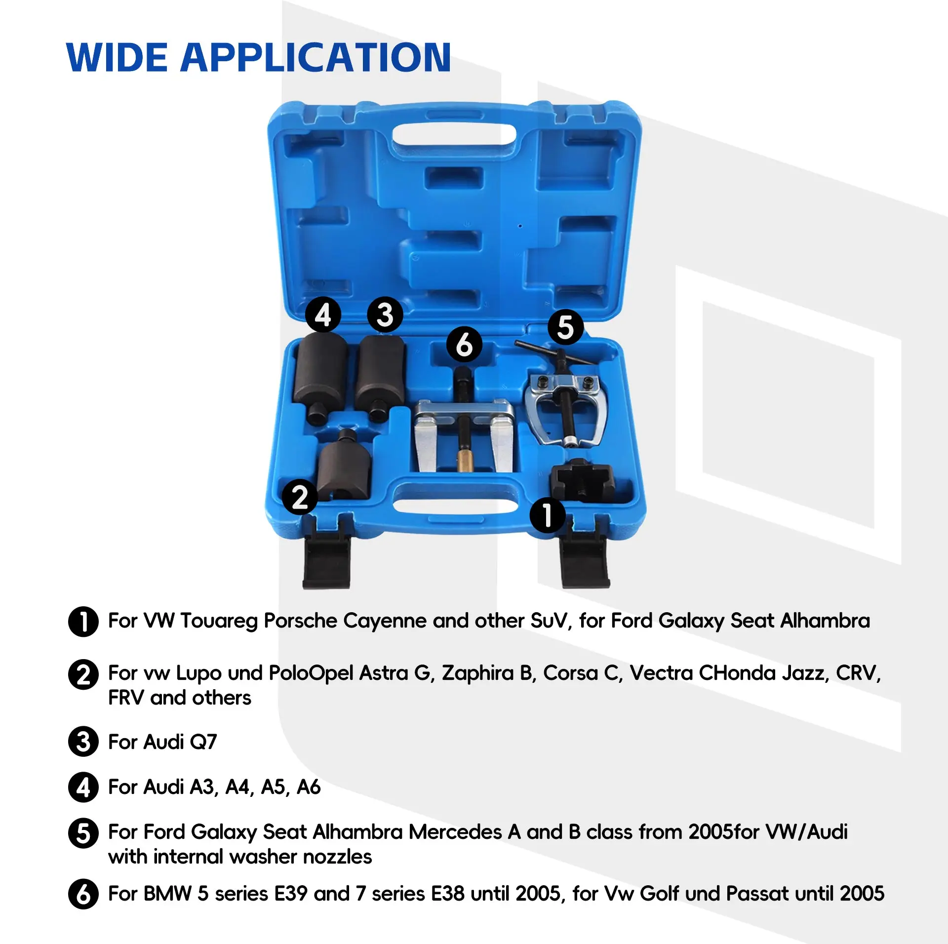 6pcs Universal Windshield Wiper Arm Puller Extractor Removal Tool Kit For A.U.D.I P.O.R.S.C.H.E B.M.W F.O.R.D B.E.N.Z H.O.N.D.A