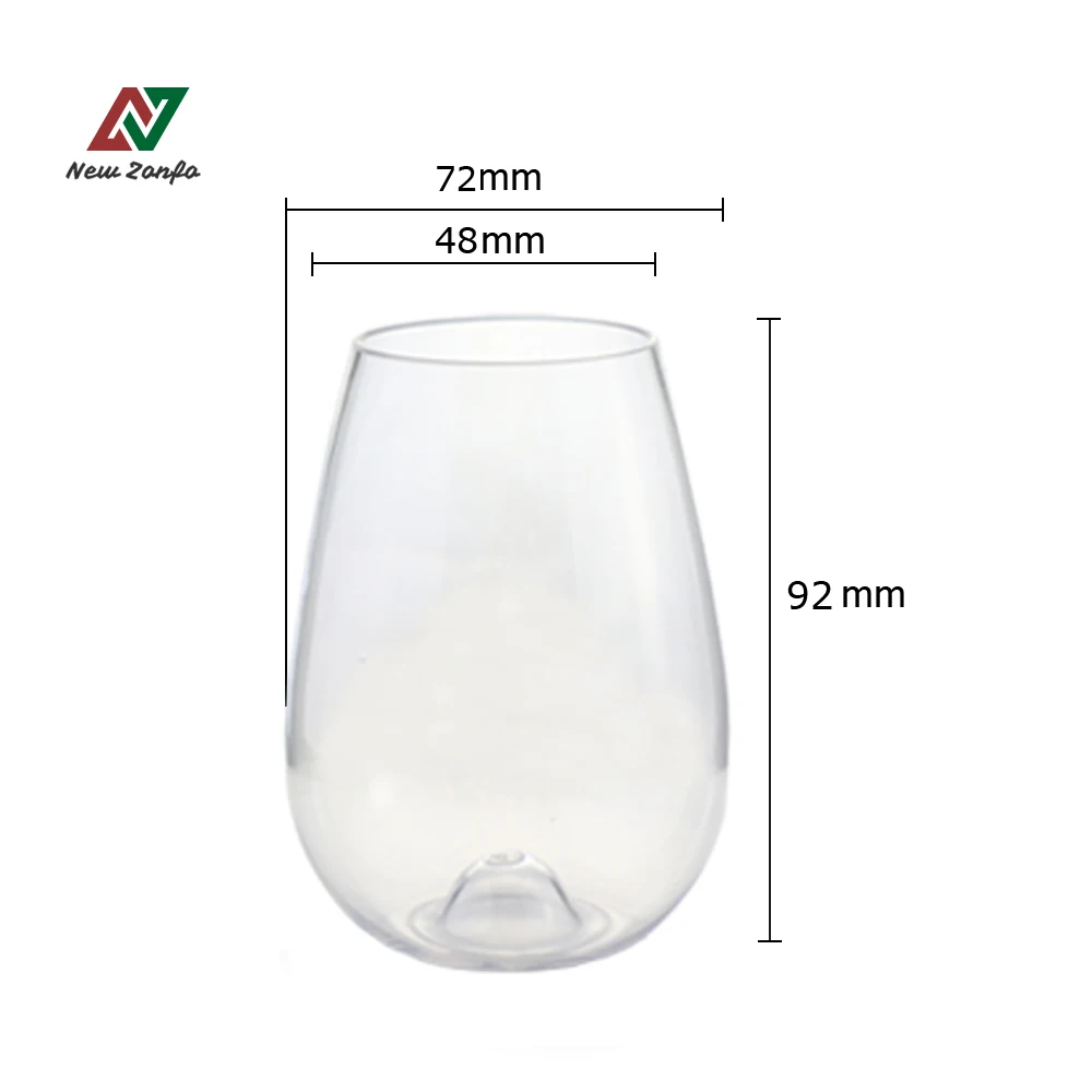 
High Quality 8oz 10oz 16oz Stemless Wine Glass New Style Unbreakable Wine Glasses drinkware for party 
