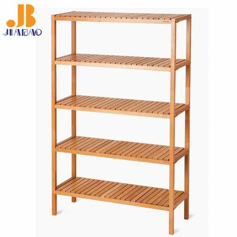 Five-story kitchen wooden storage shelf rack home shoe rack