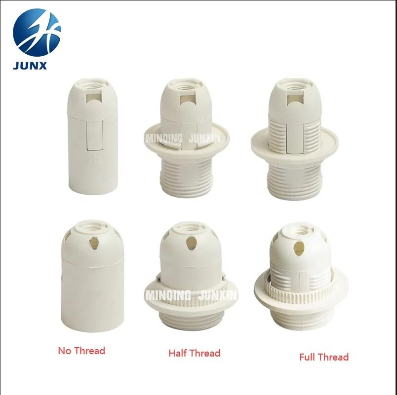 Hot Sell Bakelite thread light bulb socket vintage CE VED UL E14 E26 E27 E40 black white plastic lamp holder