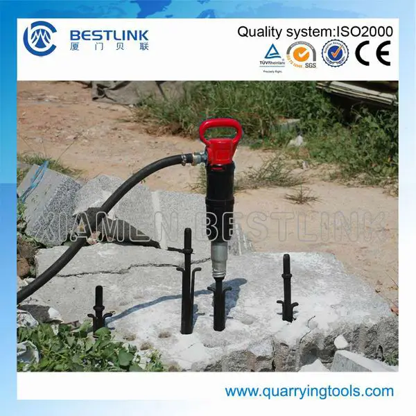 Air hammer rock splitter wedges for pneumatic