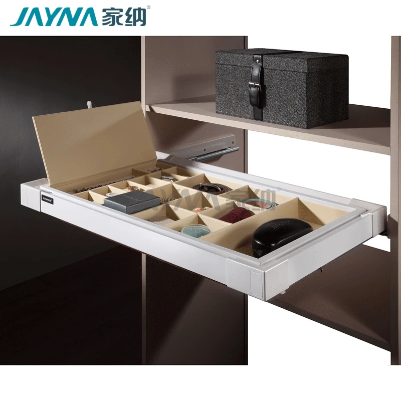 JAYNA роскошные аксессуары для спальни выдвижной ящик для хранения ювелирных изделий из искусственной кожи фланели
