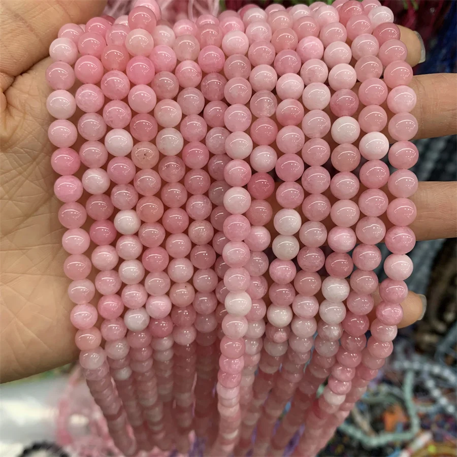 Wholesale 6mm Round Jades Chalcedony Stone Beads gemstones polished loose jade beads for jewelry making