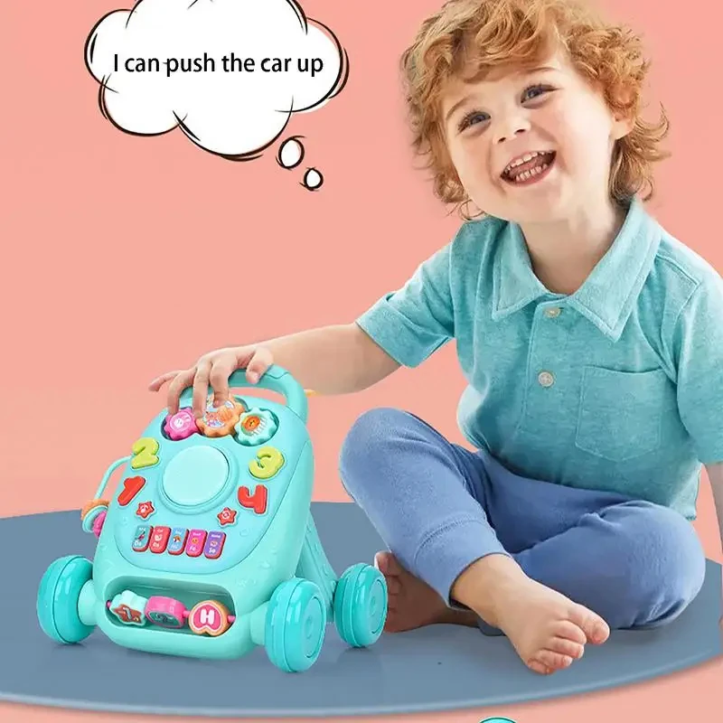 Istaride Baby Sit to Stand Walkers Toy Kids Activity Play Center with Musical Learning Push Walker Baby Toddlers Walker Push Toy
