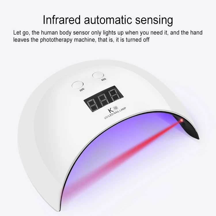 Hot Sale Professional K10 24W LED Nail Art Lamp Nail Polish Fast Drying Machine Smart Sensor Timing Nail dryer Lamp