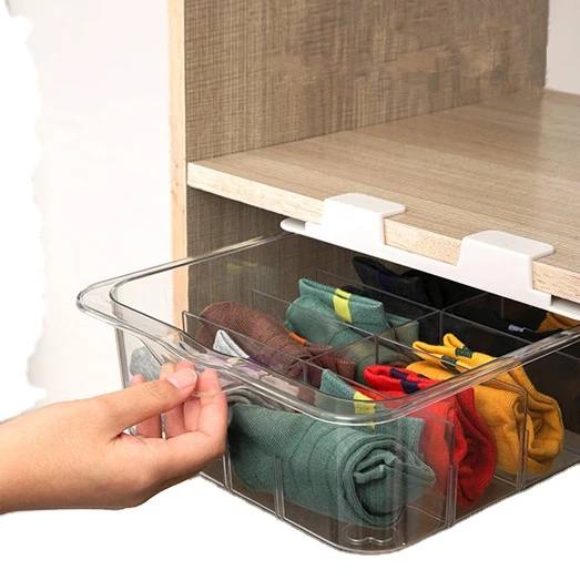 Drawer Type Underwear Storage Box Household Wardrobe Transparent Belt Cover Organizing Dormitory Socks Storage Box