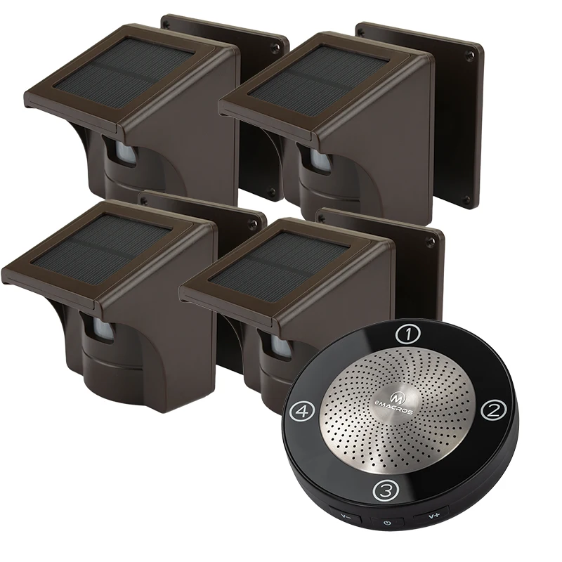 alarm car system 800M long range solar  Wireless PIR Motion Sensor  Detector,1 receiver & 4 sensors