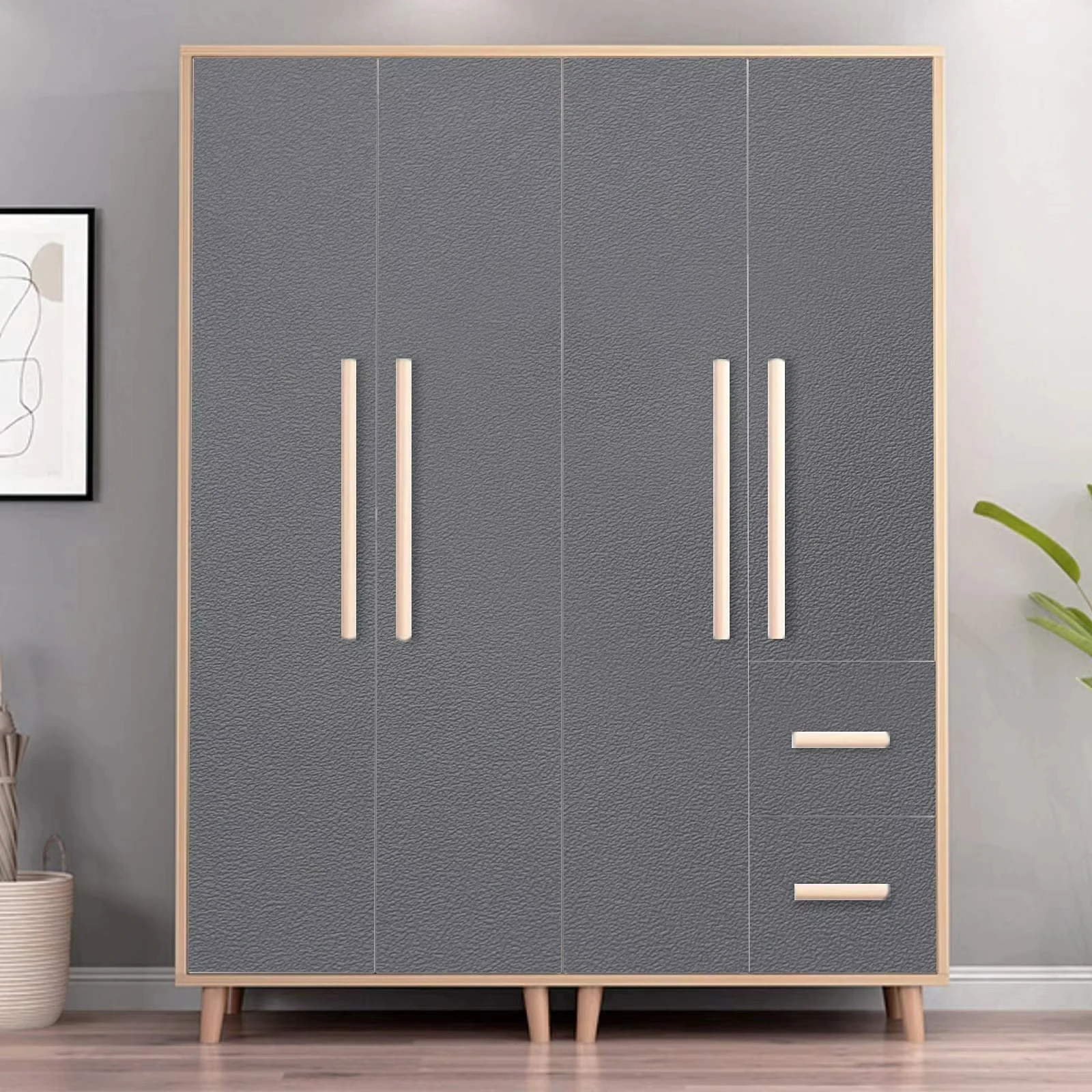 Custom Morden Pvc Peel And Stick Adhesive Wall Paper Solid Colour Grey Plain Self Adhesive Wallpaper For Furniture Living Room