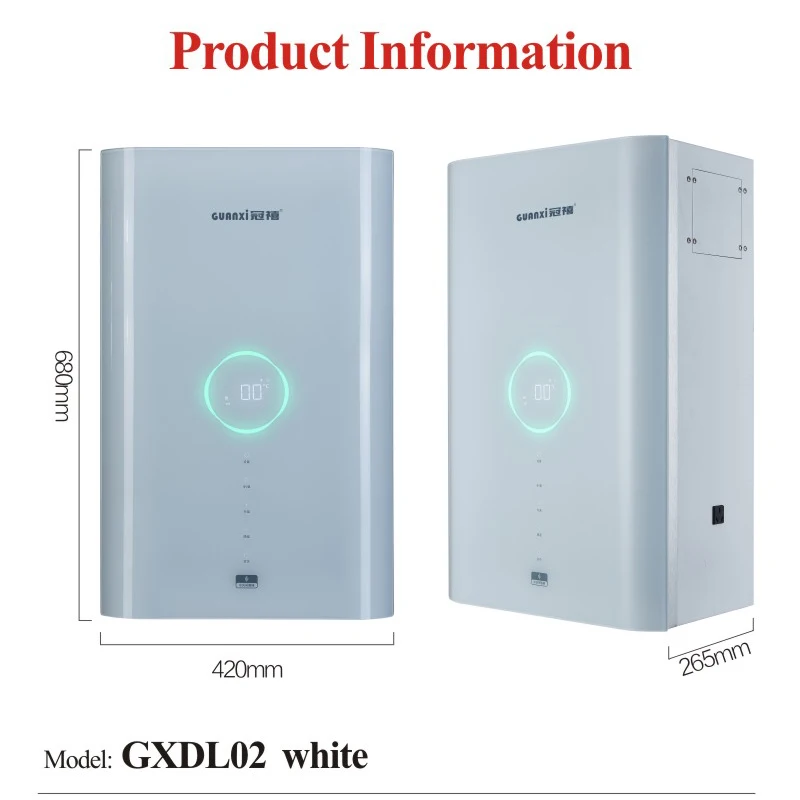 Tempered Glass panel 12kW Central Heating Electric combi boiler for properties with bathtub & shower replacement of gas boilers
