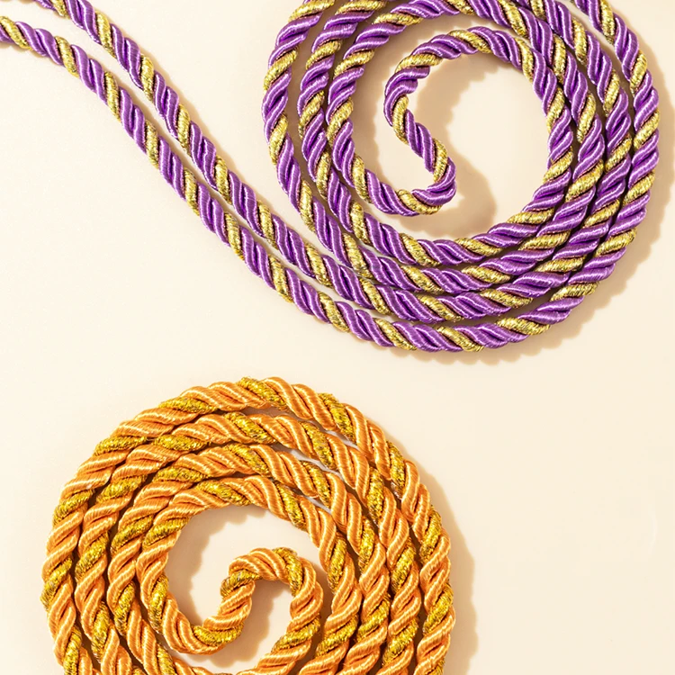 Wholesale polyester 3mm 5mm 6mm 8MM 10MM Round 3 strands Twisted Rope for Packaging Rope