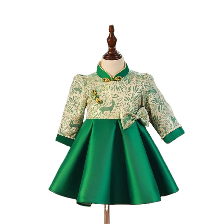 New Girl baby one year old dress girl baby suit Chinese style Tang suit New Year Spring Festival greeting suit