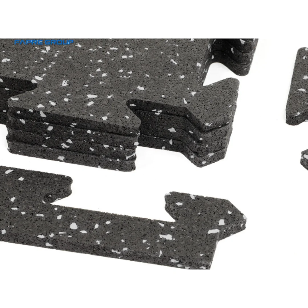 10 mm Thick Rubber Exercise Mat Gym Flooring Rubber Exercise Fitness Workout Equipment Floor Interlocking Puzzle Titles Matt