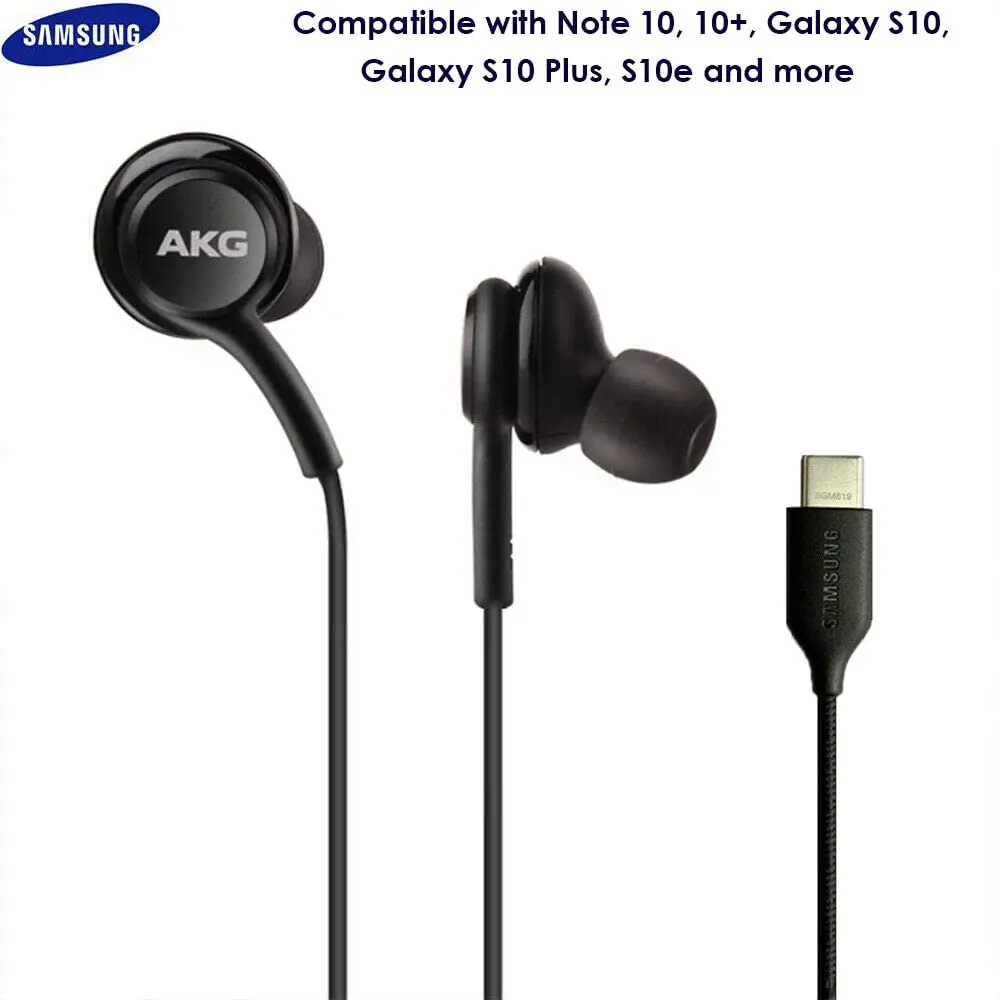 Наушники-вкладыши стереонаушники для Galaxy S10 S10e Plus кабель разработан AKG с микрофоном и кнопками громкости S A M U N G