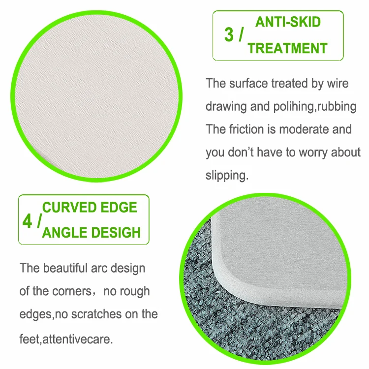 Водопоглощение Быстросохнущий анти-скольжения диатомитовый коврик для ванной