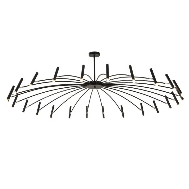 Modern Pendant Light LED Iron Lamp Body High Drop Rain Ceiling Luxury Nordic Dining Chandelier Living Room