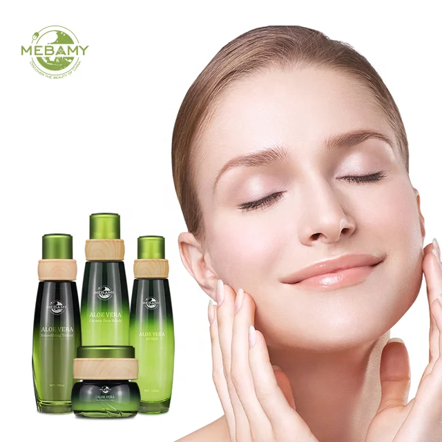 Hot Sale Aloe Vera Extract Vegan Skin Care Set for Women Repair Anti Acne Aloe Vera Skin Care Set for Sensitive Skin
