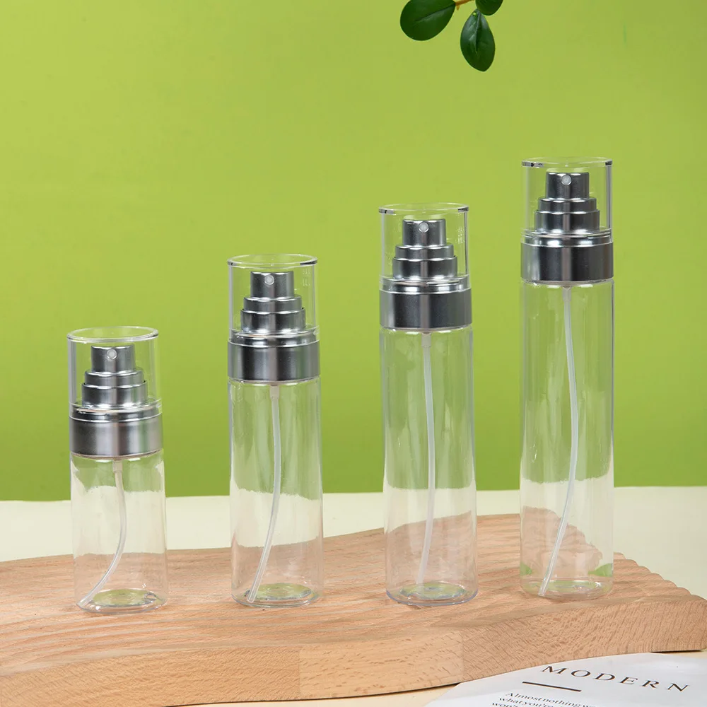 60ml 80ml 100ml 120ml clear cosmetic pet plastic spray bottle Empty mist spray pump bottles  with rose gold silver black pump