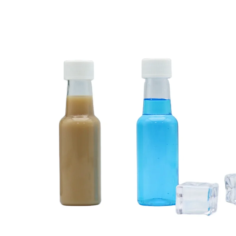 Wholesale 50ml Wine shape PET clear plastic bottle for coffee juice liquor Bottle