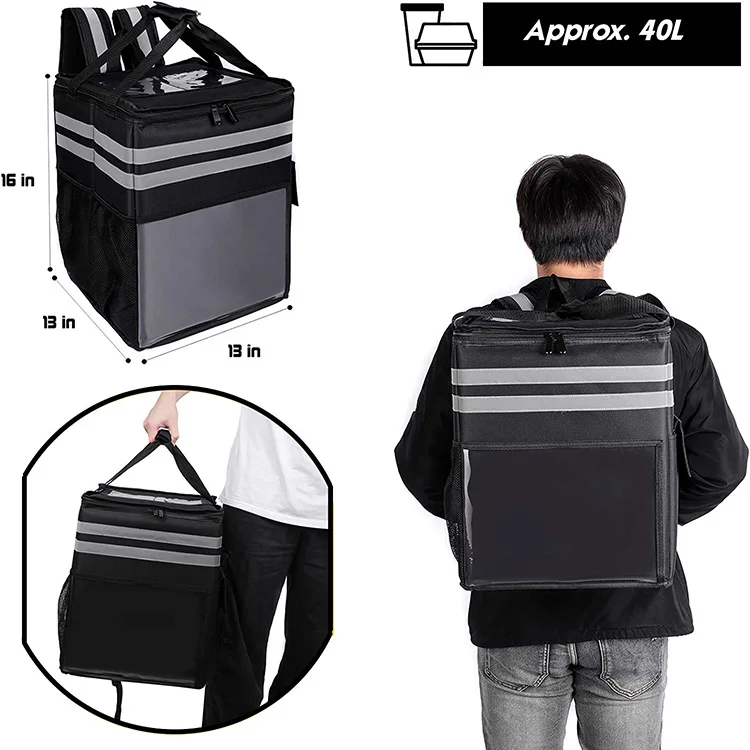 Multi-Functional Reusable Food Delivery Bag for Bicycle Hot and Cool Food Delivery Bag