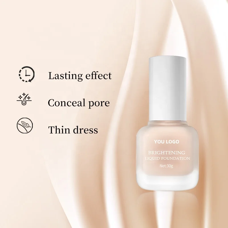 Custom Your Logo Makeup Vegan Foundation Waterproof Liquid Female Pressed Foundation Cream Powder Face Makeup