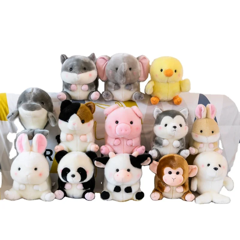 2021 new Boutique animal pillow cartoo plush spherical rabbit lying rabbit pillow plush toy pig doll for girlfriend drop shippin