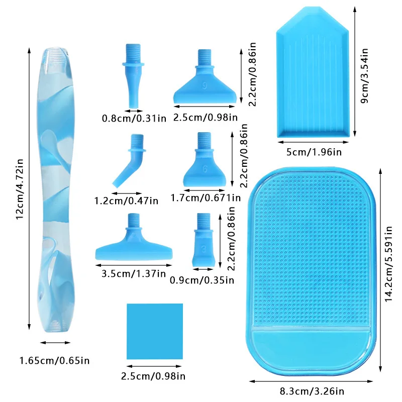 Resin Gem Picker 5D Diamond Painting Art Drill Tool Pen Kits for Adults with Pen Tip Roller for Bead Dot Nail Art