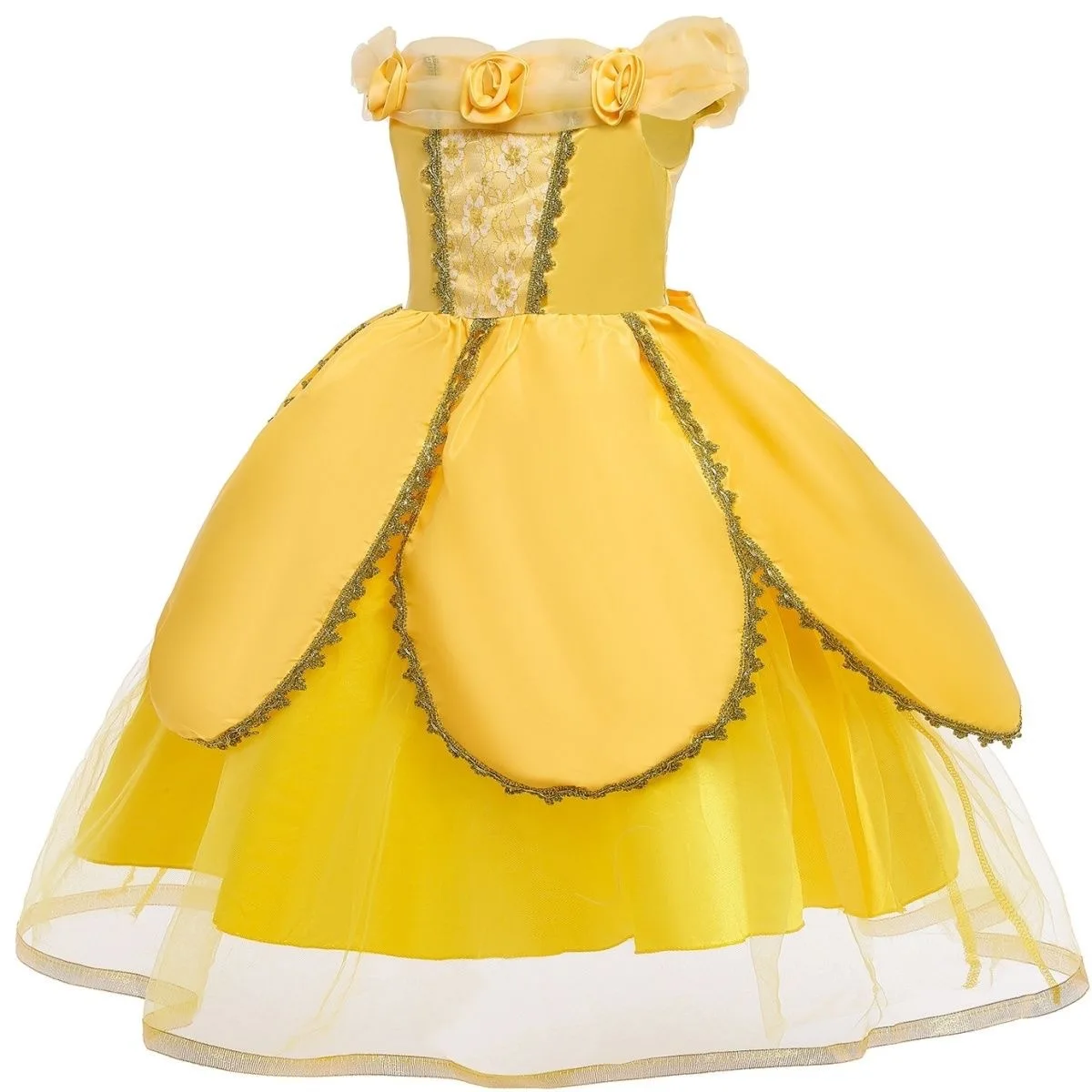 Belle Princess Dress Girl Birthday Party Beauty and the Beast Baby Fashion Dress Children Day Performance Dress