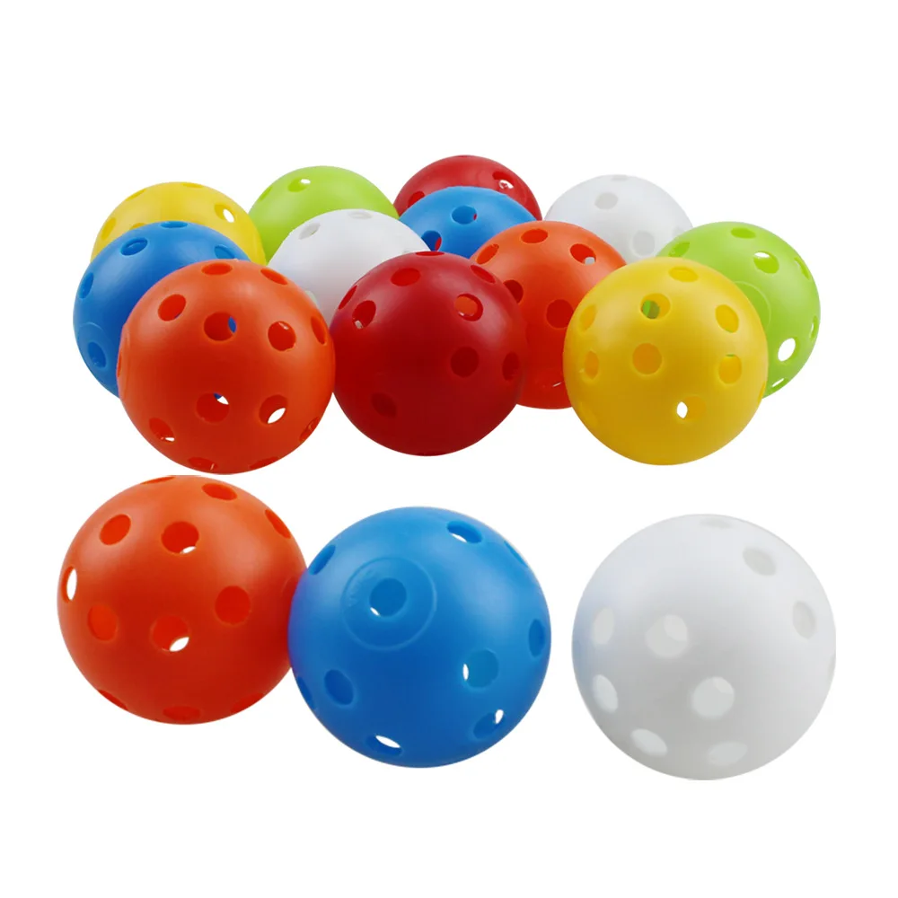 42mm Airflow Colored Plastic Golf Practice Ball Bulk Perforated Hollow Plastic Training Golf Balls