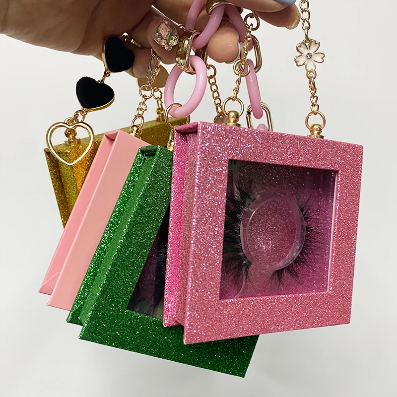 Dramatic fluffy 25 mm 3d real mink eyelashes vendor custom wholesale mink square eyelash packaging box with chains