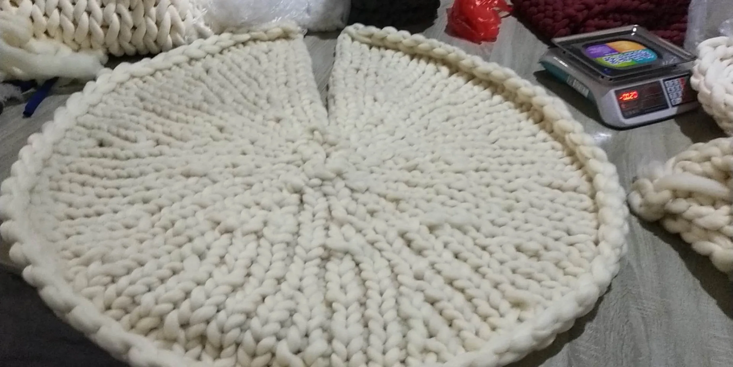 Объемная вязаная юбка на рождественскую елку на Рождество, круглый ковер для рождественской елки