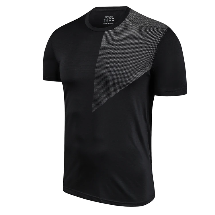 2021 new fashion t shirt men Running fitness speed dry shirt men ice silk stretch polo shirt men
