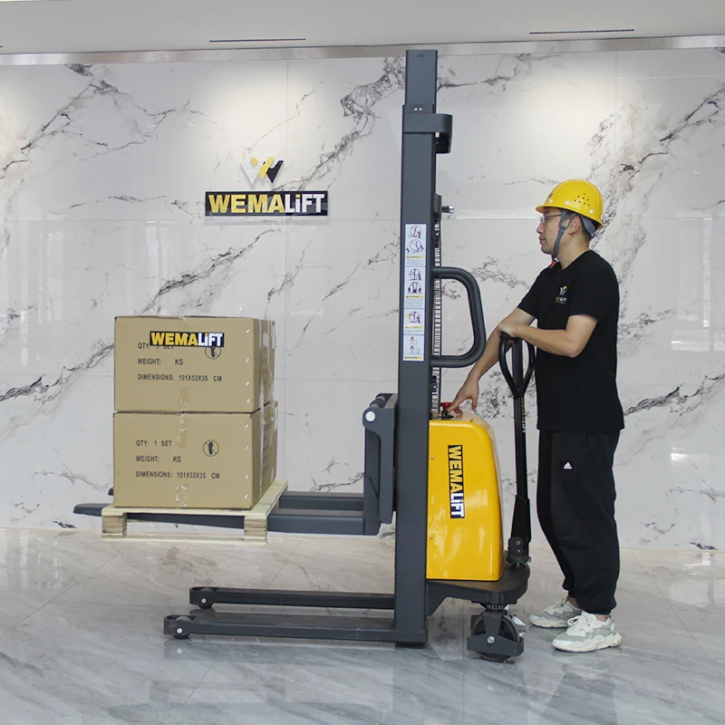 1ton 1000kgs Semi Electric Pallet Stacker Forklift