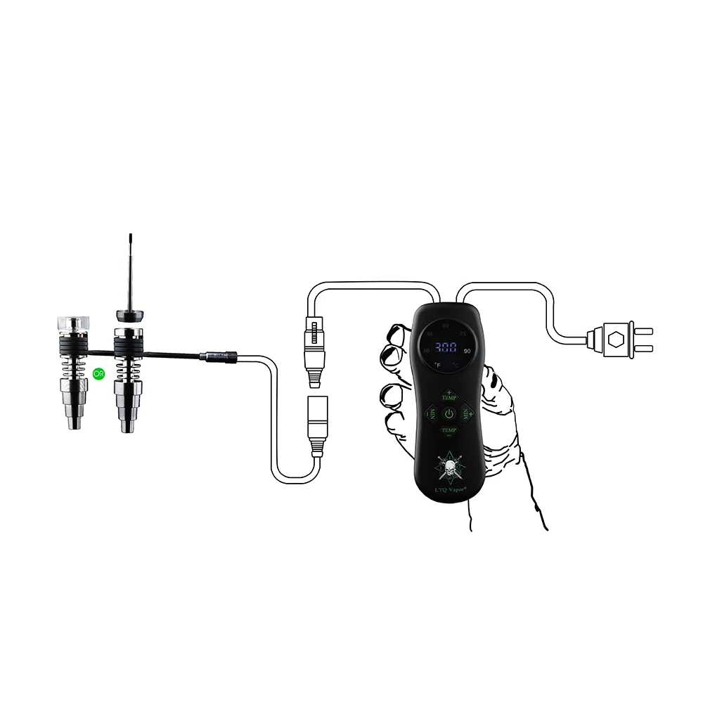 
Dry herb smoking device E Nail with dab rig heater PID temperature controller Quartz banger IE-Nail Box Kit wax heater 