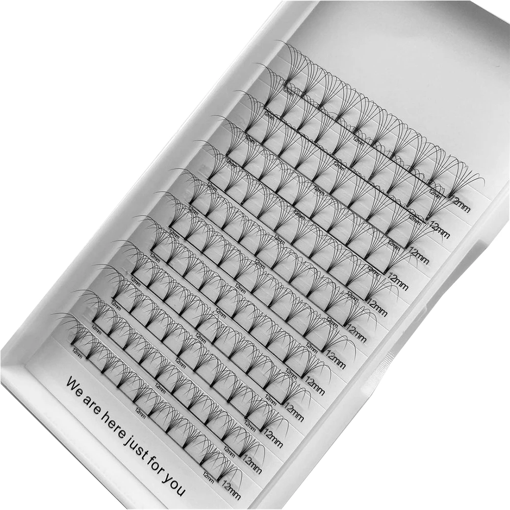 premade fans 5d short stem lashes private label silk 0.05 0.07 0.10mm eyelash extension