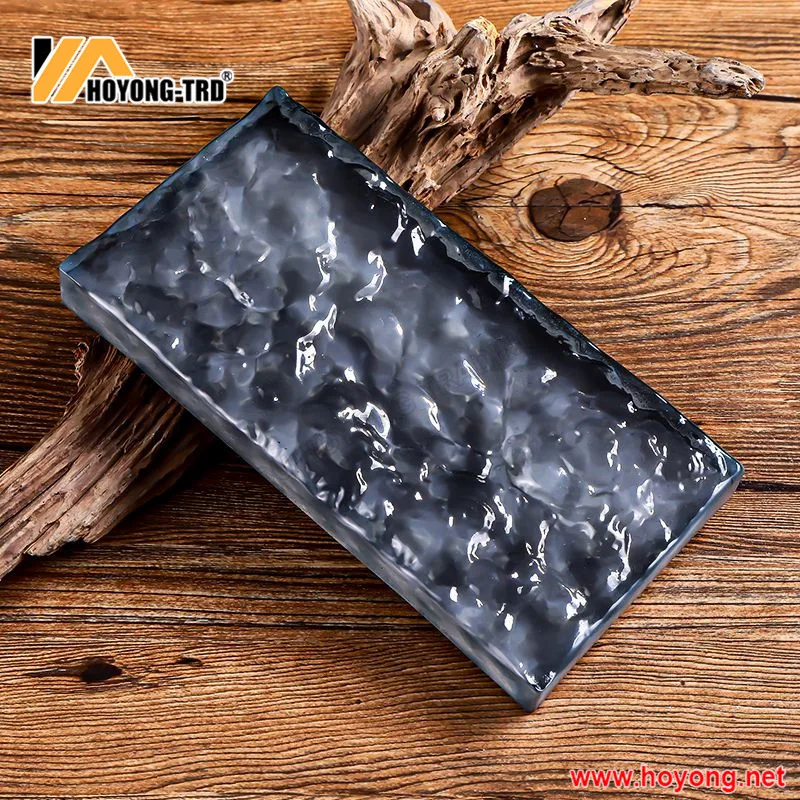 Clear ice textured glass blocks with grooved card slots Customizable color crystal glass blocks Glass blocks