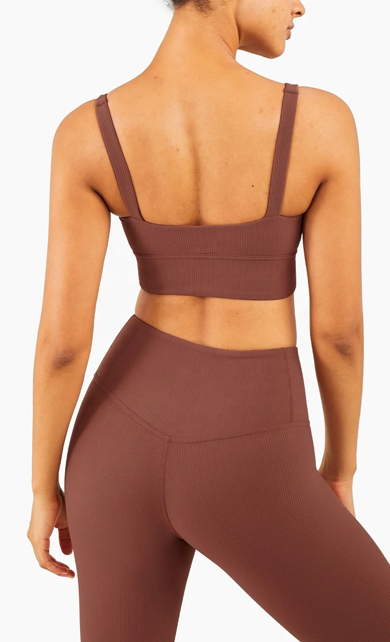 Ptsports 2022 new arrival rib fabric women yoga set private label gym fitness yoga clothes