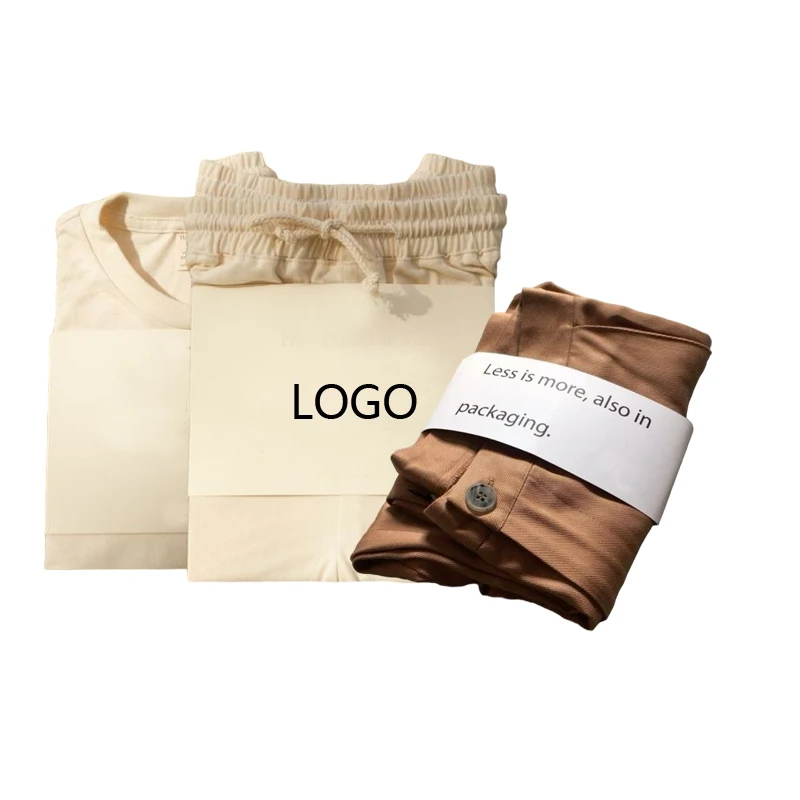Custom LOGO Kraft Paper Sleeve Packaging for Clothing Hoodies T-shirt Paper Packaging