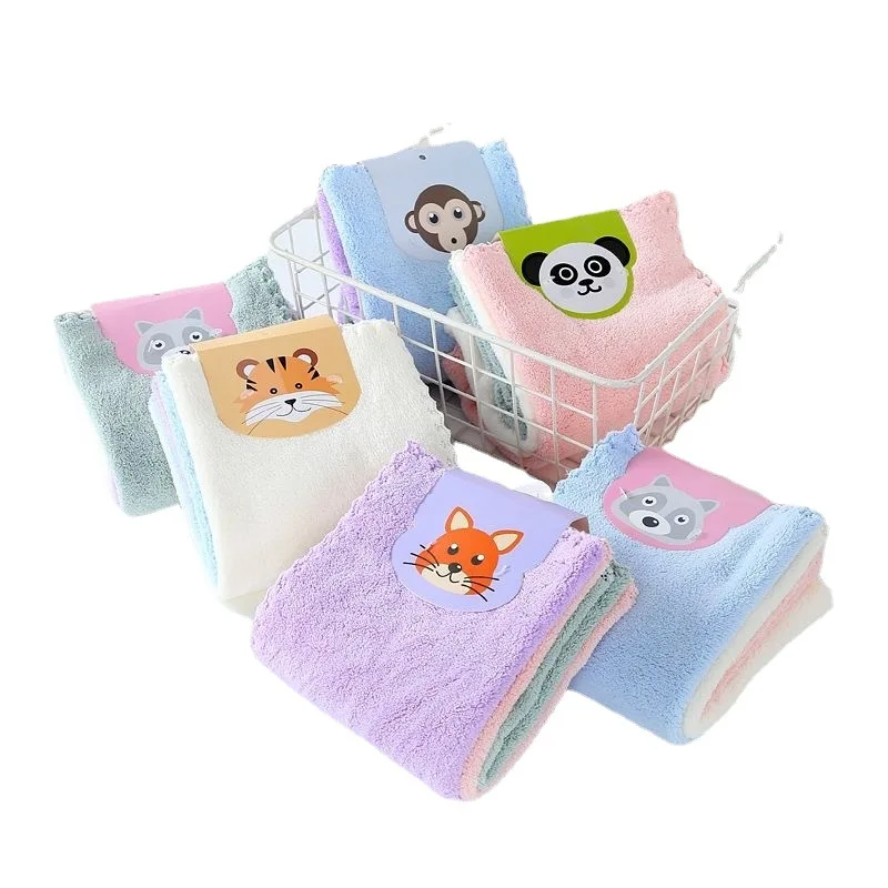 Wholesale Microfiber 30x30cm Quick Drying Terry loop Face Towel Face Napkins Cheap Cleaning Cloth Coral Fleece Kitchen Towel
