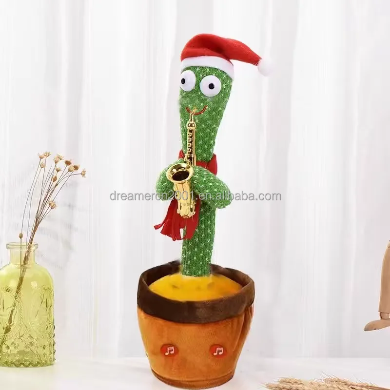 Wholesale Singing Talking Dancing Cactus Plush Repeat What You Say Music Light Up Baby Toys Gifts for Kids Toddlers