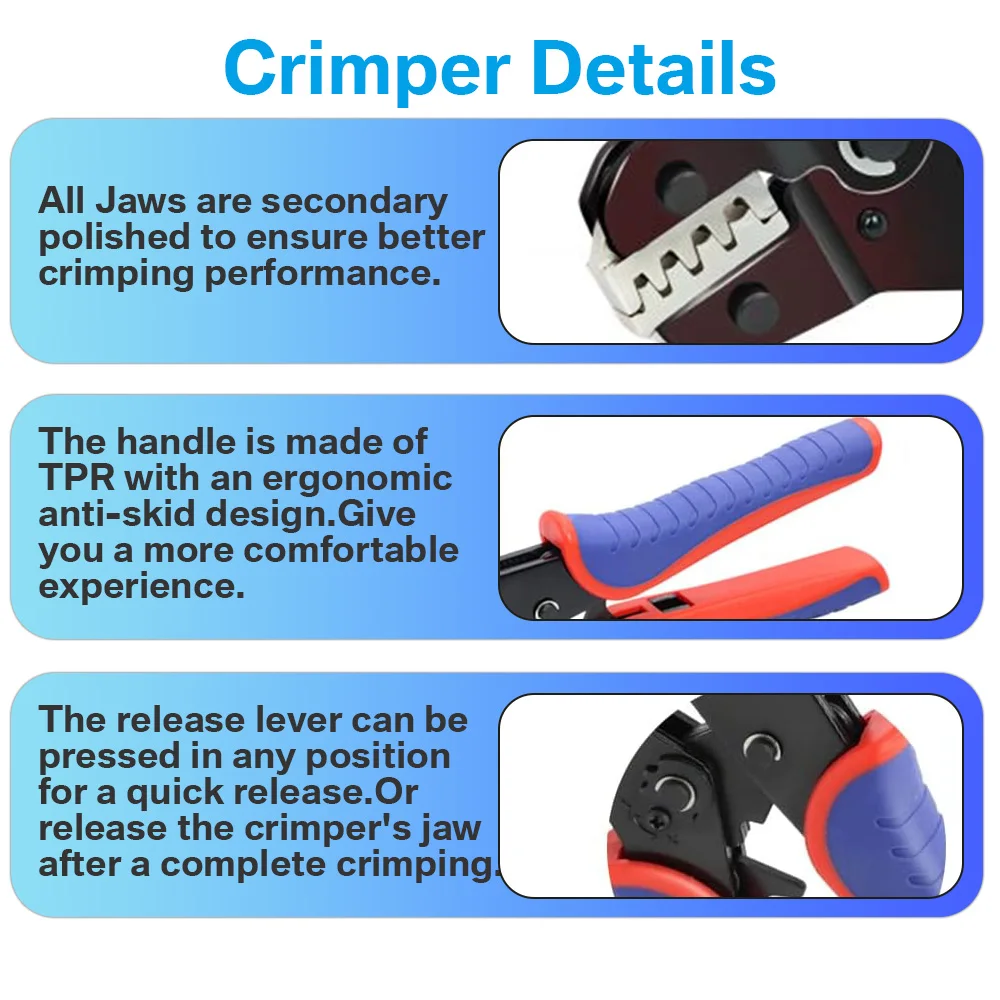 DW-YM-58BS wire crimpers 23-10 AWG Pliers manual cable wire terminal hand crimping swaging tool plier set