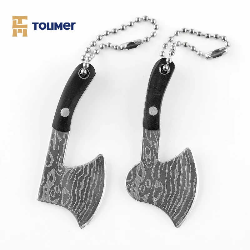 Necklace Pendant Custom Knives 3CR13 Stainless Steel Colored Wood+Copper Nail Handle Keychain Key Custom Pocket Mini Knife