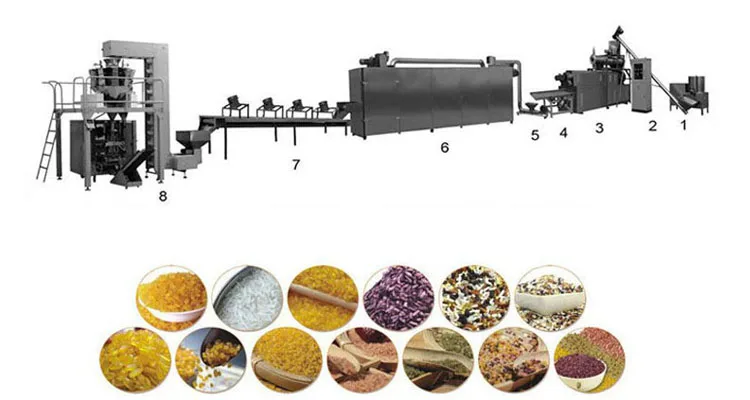 Automatic industrial fortified rice processing machine with 500kg/h capacity