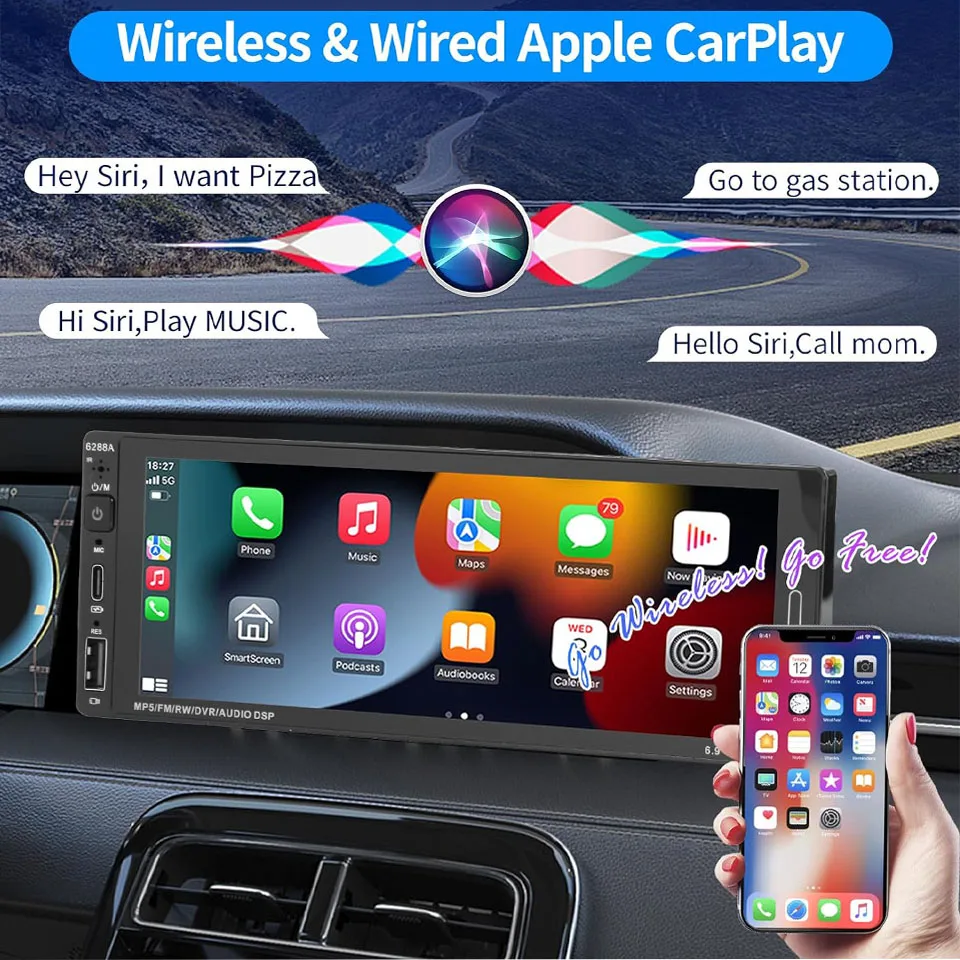 OKOK 9-inch 8-core Android 12 Car Stereo, CarPlay 4G LTE General Motors DVR