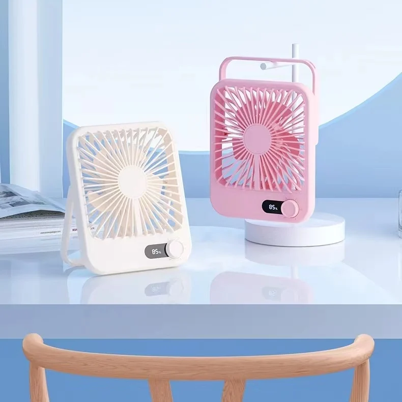 Portable Mini Cooling Fan Rechargeable Strong Wind USB-Powered Office Outdoor Hotel Use Foldable Household Garage