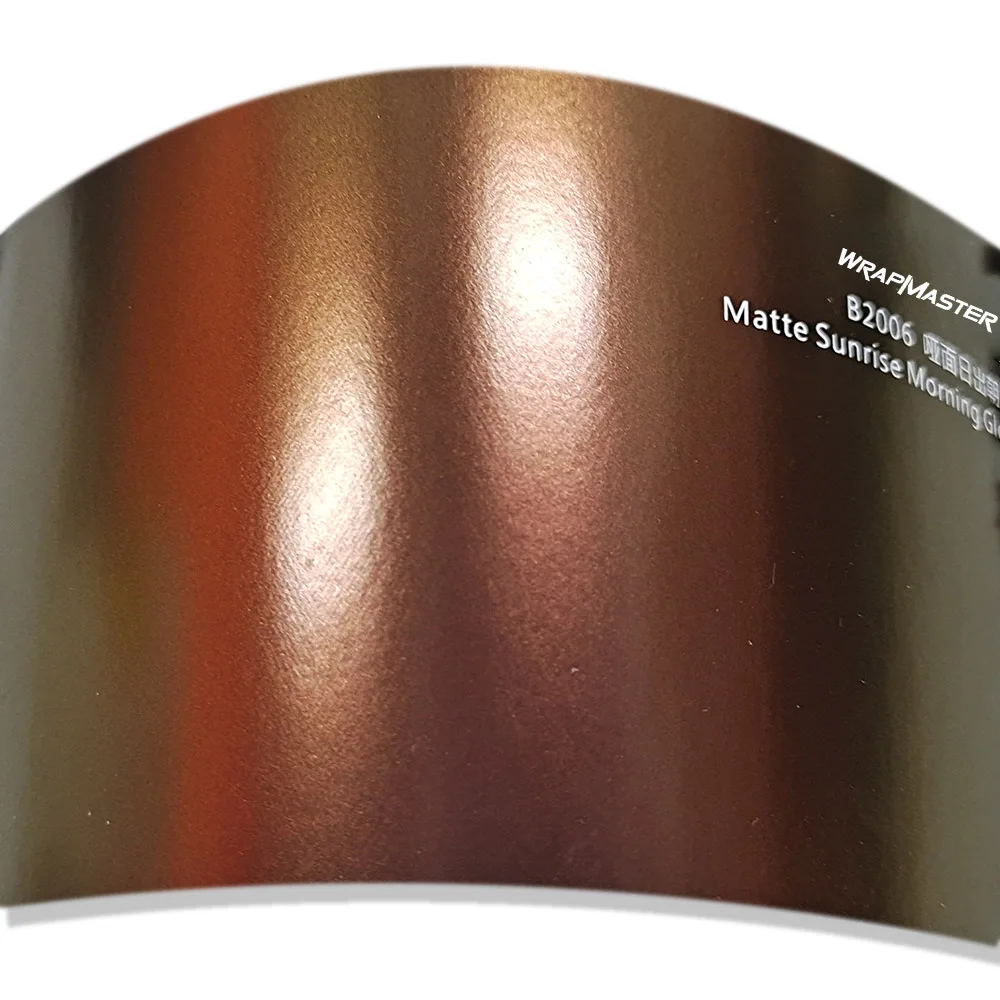 TSAUTOP ROHS Air Bubble Free Easy to Install Chameleon Matte Sunrise Morning Glow Vinyl Car Wrap