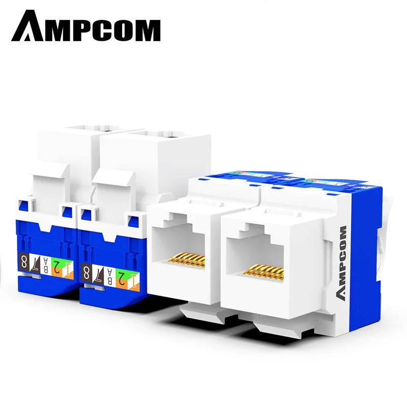 Ampcom CAt6 замочного зажима RJ45 сетевой инструмент меньше Модуль Розетка поддержка 10 Гбит PoE 4 вида цветов в